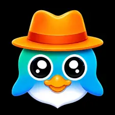 XON App owl logo with an orange hat